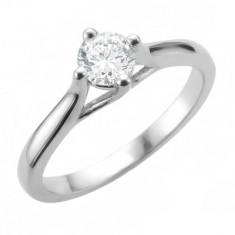 Classic Solitaire Engagement Ring in 14k White Gold