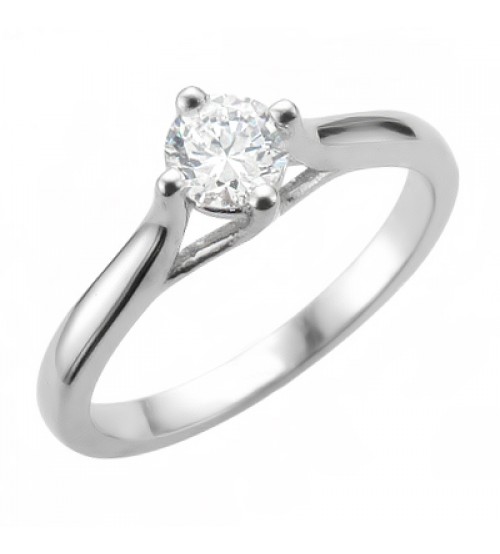 Classic Solitaire Engagement Ring in 14k White Gold