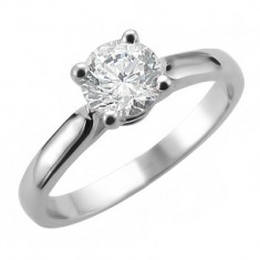 Classic Solitaire Engagement Ring in 14k White Gold