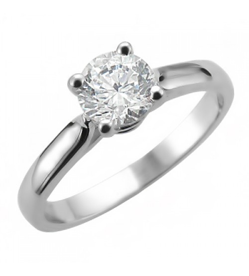 Classic Solitaire Engagement Ring in 14k White Gold