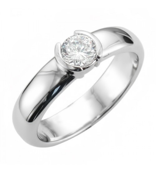 Classic Solitaire Engagement Ring in 14k White Gold