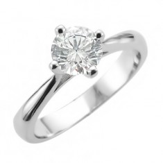 Classic Solitaire Engagement Ring in 14k White Gold