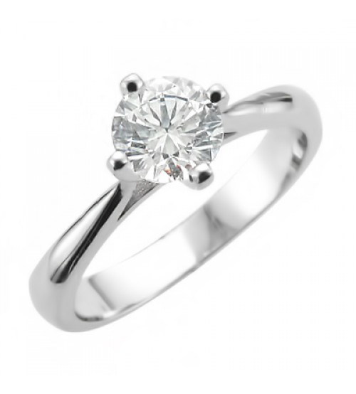 Classic Solitaire Engagement Ring in 14k White Gold