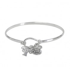 Hook Wire Bracelet with Charms, Sterling Silver
