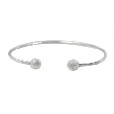 Wire Bracelet with Removable Ball End, Sterling Silver