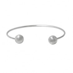 Open Wire Bracelet with Removable Ball Ends, Sterling Silver