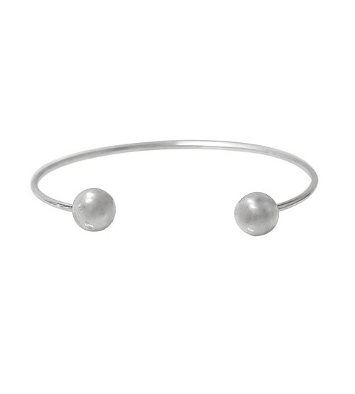 Open Wire Bracelet with Removable Ball Ends, Sterling Silver