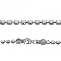 Bracelet with 3mm Flat, Round Beads, Sterling Silver