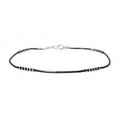 Black 8 Sided Snake Bracelet with Rondelle Beads, Sterling Silver