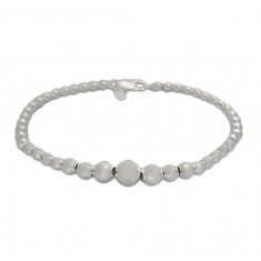 Graduated Ball Bead Bracelet, Sterling Silver