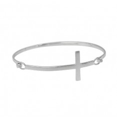 Sideways Cross Bracelet, Sterling Silver