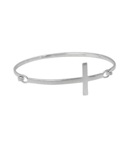 Sideways Cross Bracelet, Sterling Silver