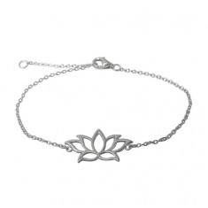 Lotus Charm Bracelet, Sterling Silver
