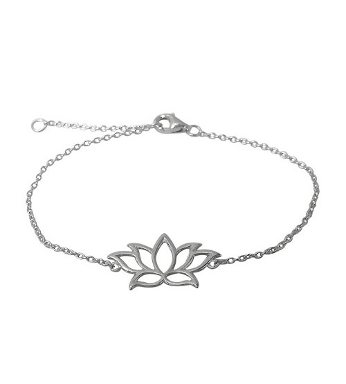 Lotus Charm Bracelet, Sterling Silver