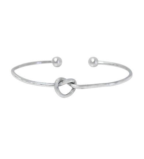 Open Cuff Bracelet with 6mm Ball Beads, Sterling Silver