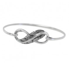 Infinity Feather Bracelet, Sterling Silver