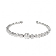 Graduated Ball Bead Cuff Bracelet, Sterling Silver