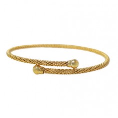 Gold Plated Adjustable Mesh Bracelet, Sterling Silver