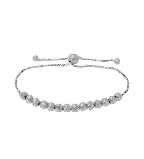 5mm Ball Bead Bracelet with 7mm Ball Bead, Sterling Silver