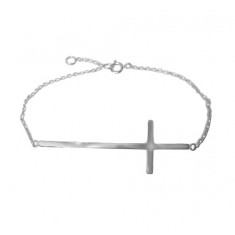 Sideways Cross Bracelet, Sterling Silver