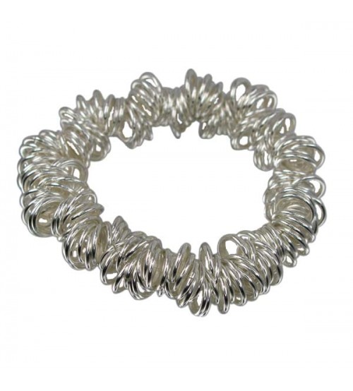 Elastic Link of London Style Bracelet, 9mm Loop, Sterling Silver