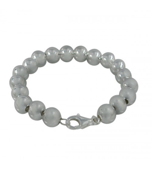 8mm Ball Bracelet, Sterling Silver