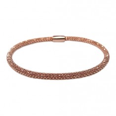 Rose Gold Plated Mesh Style Bracelet, Sterling Silver