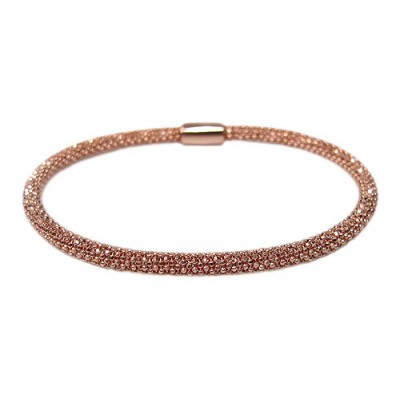 Rose Gold Plated Mesh Style Bracelet, Sterling Silver