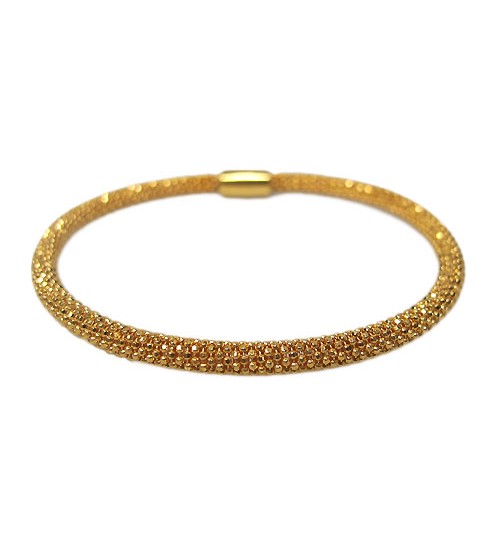 Gold Plated Mesh Style Bracelet, Sterling Silver