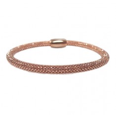 Rose Gold Plated Mesh Style Bracelet, Sterling Silver