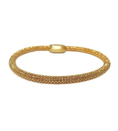 Gold Plated Mesh Style Bracelet, Sterling Silver