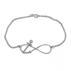 Infinity Sign & Anchor Bracelet, Sterling Silver