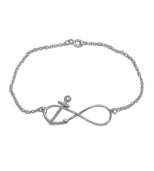 Infinity Sign & Anchor Bracelet, Sterling Silver