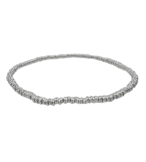 Elastic Jump Ring Bracelet, Sterling Silver