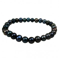 Dark Peacock Pearl Elastic Bracelet