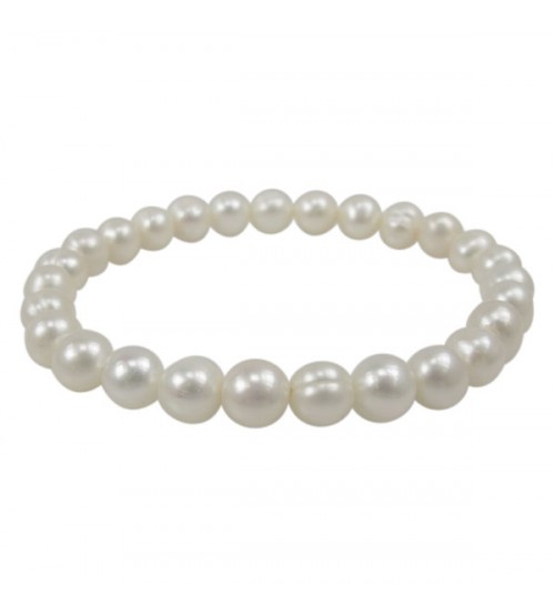 White Pearl Elastic Bracelet