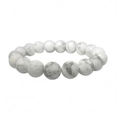 White Howlite Elastic Bracelet