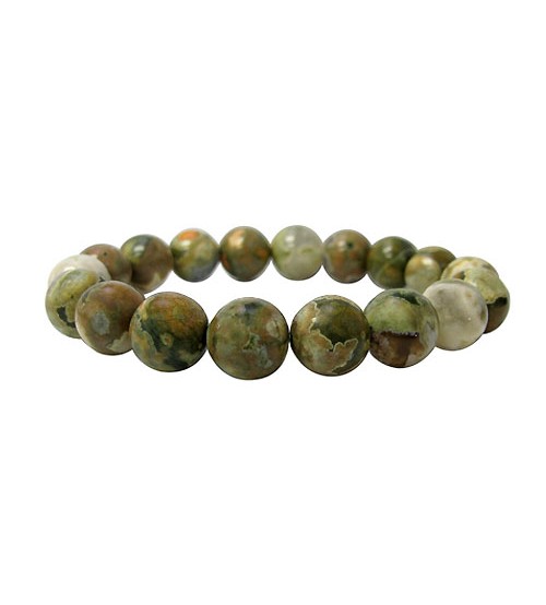 8mm Rainforest Jasper Elastic Gemstone Bracelet 