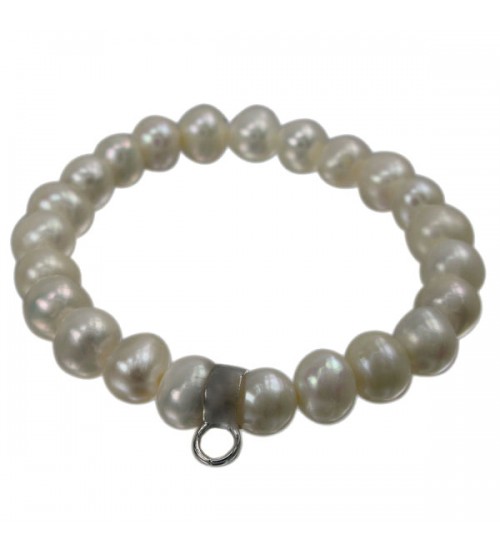 White Pearl Elastic Bracelet