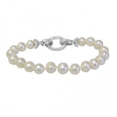 White Pearl Metal Bracelet