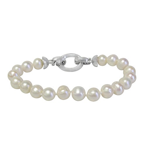 White Pearl Metal Bracelet