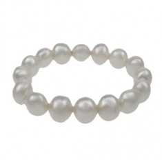 White Pearlized Agate Elastic Bracelet