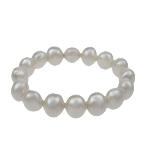 White Pearlized Agate Elastic Bracelet