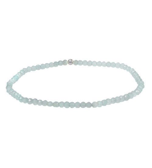 Aquamarine Elastic Bracelet, Sterling Silver