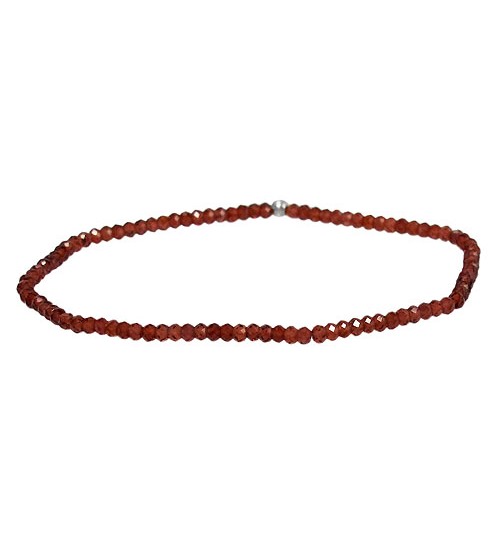 Garnet Elastic Bracelet, Sterling Silver