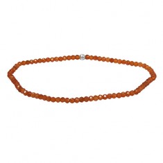 Hessonite Elastic Bracelet, Sterling Silver