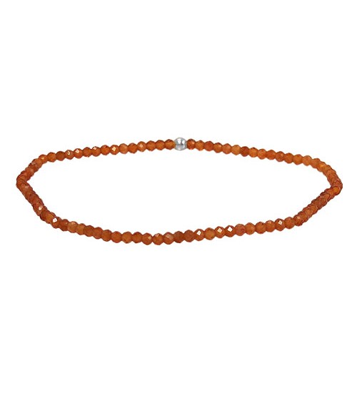 Hessonite Elastic Bracelet, Sterling Silver