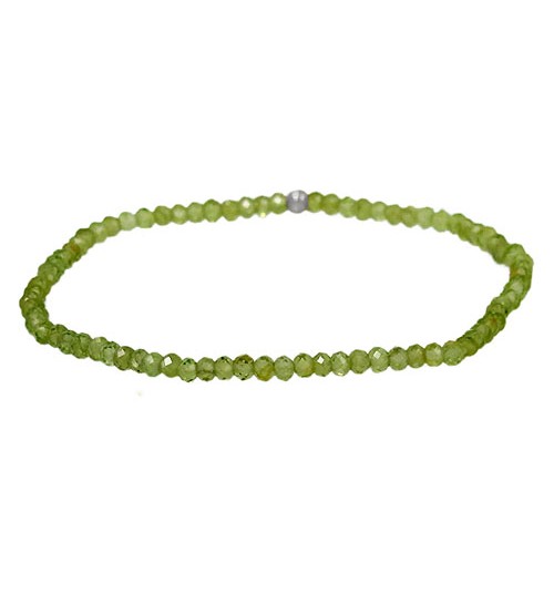 Peridot Elastic Bracelet, Sterling Silver