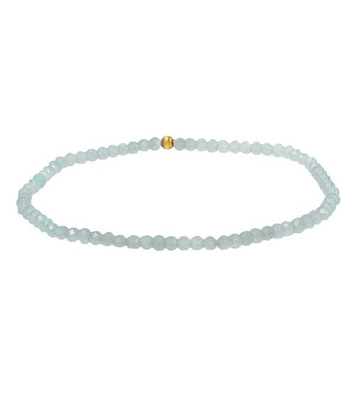 Aquamarine Elastic Bracelet, Sterling Silver