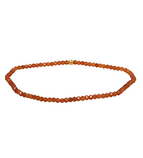 Hessonite Elastic Bracelet, Sterling Silver